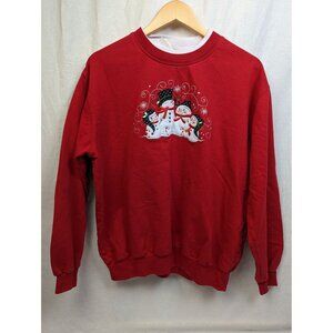 Decorated Originals Women's Vintage Snowman Embroidered Christmas Sweatshirt XL